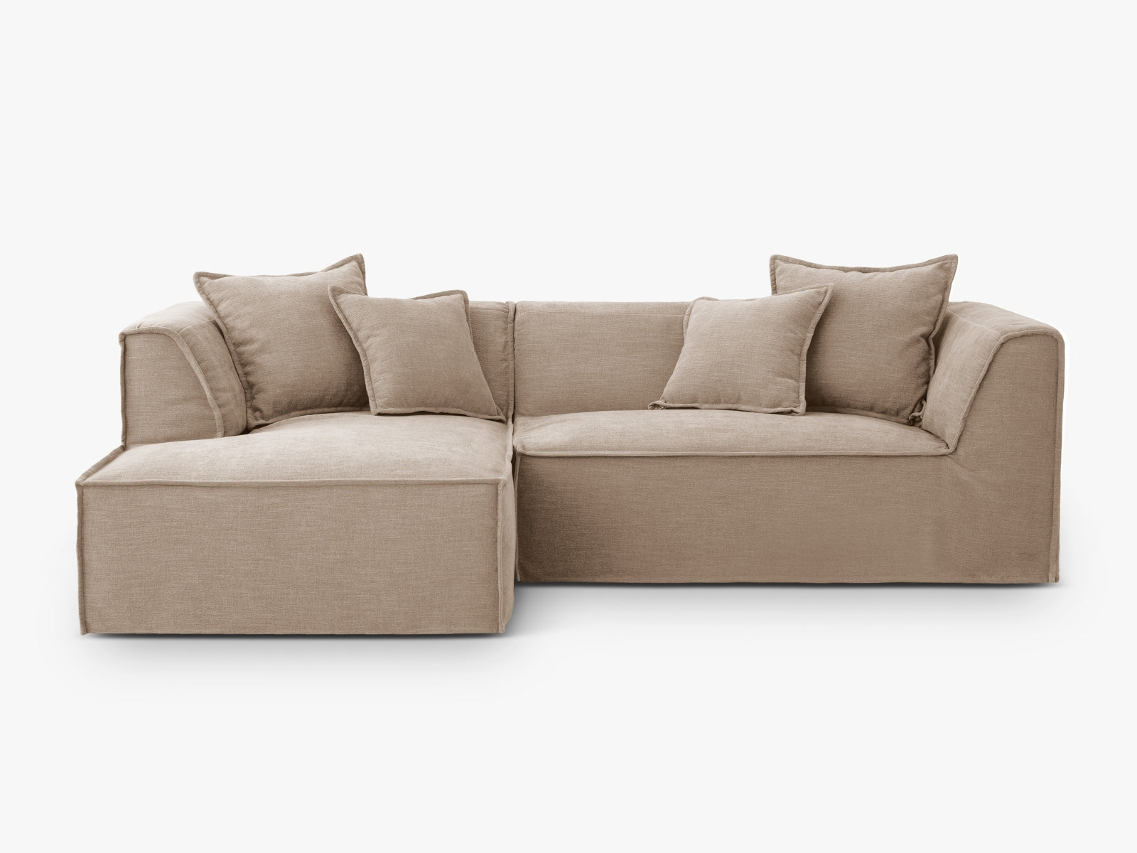 Milton Ecksofa links 4 Sitzer in Sand präsentiert im Onlineshop von KAQTU Design AG. Ecksofa links ist von Micadoni