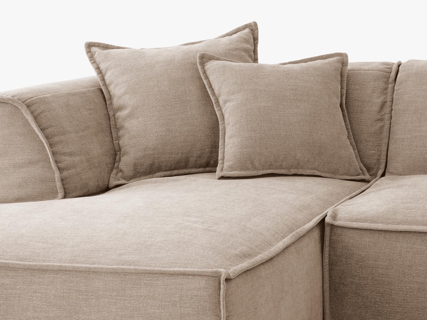 Milton Ecksofa links 4 Sitzer in Sand präsentiert im Onlineshop von KAQTU Design AG. Ecksofa links ist von Micadoni