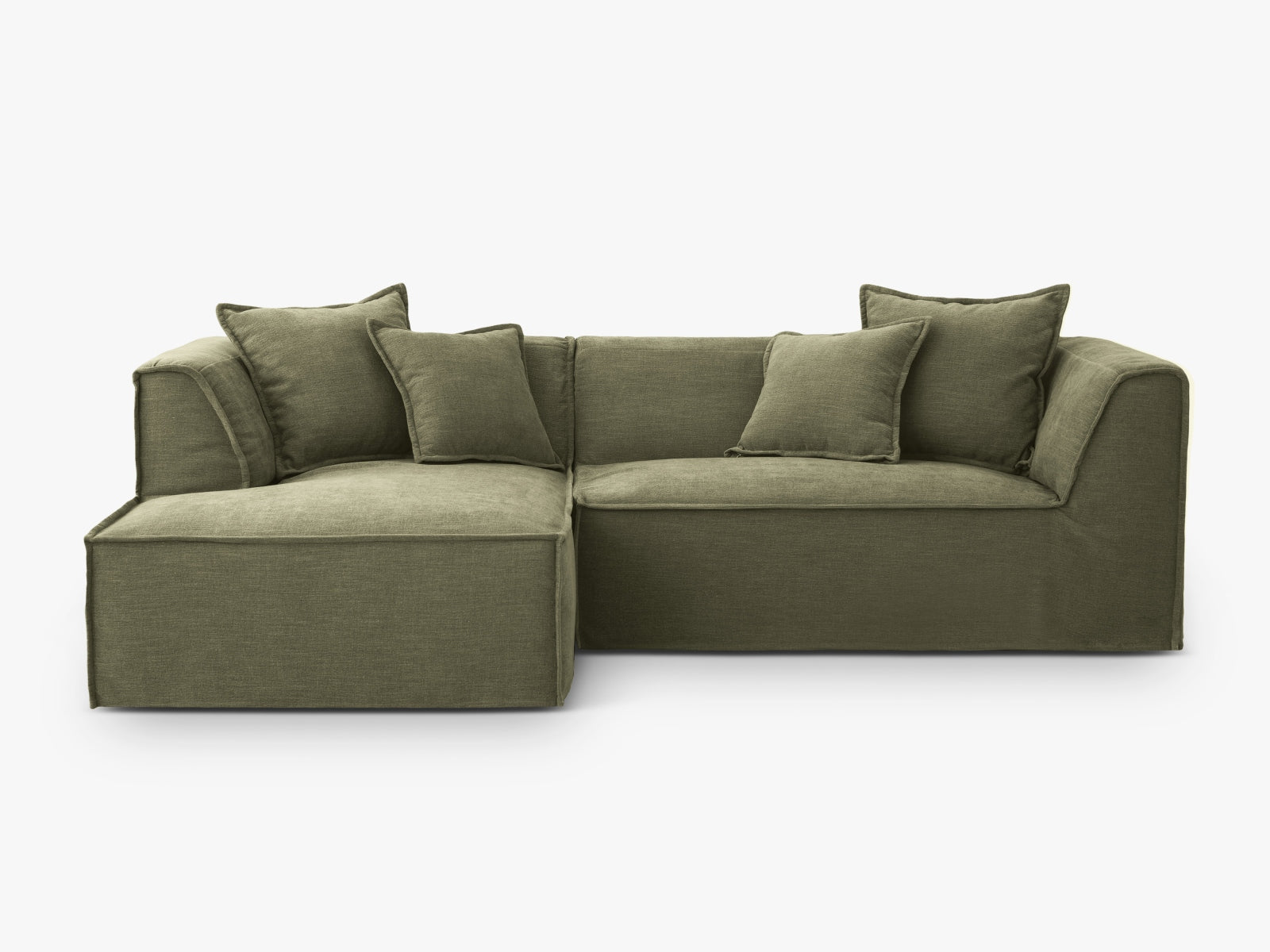 Milton Ecksofa links 4 Sitzer in Light Green präsentiert im Onlineshop von KAQTU Design AG. Ecksofa links ist von Micadoni