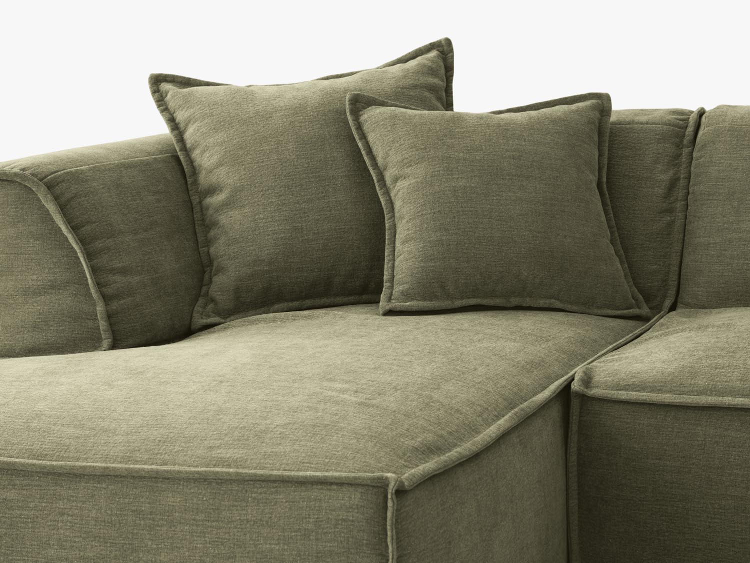 Milton Ecksofa links 4 Sitzer in Light Green präsentiert im Onlineshop von KAQTU Design AG. Ecksofa links ist von Micadoni
