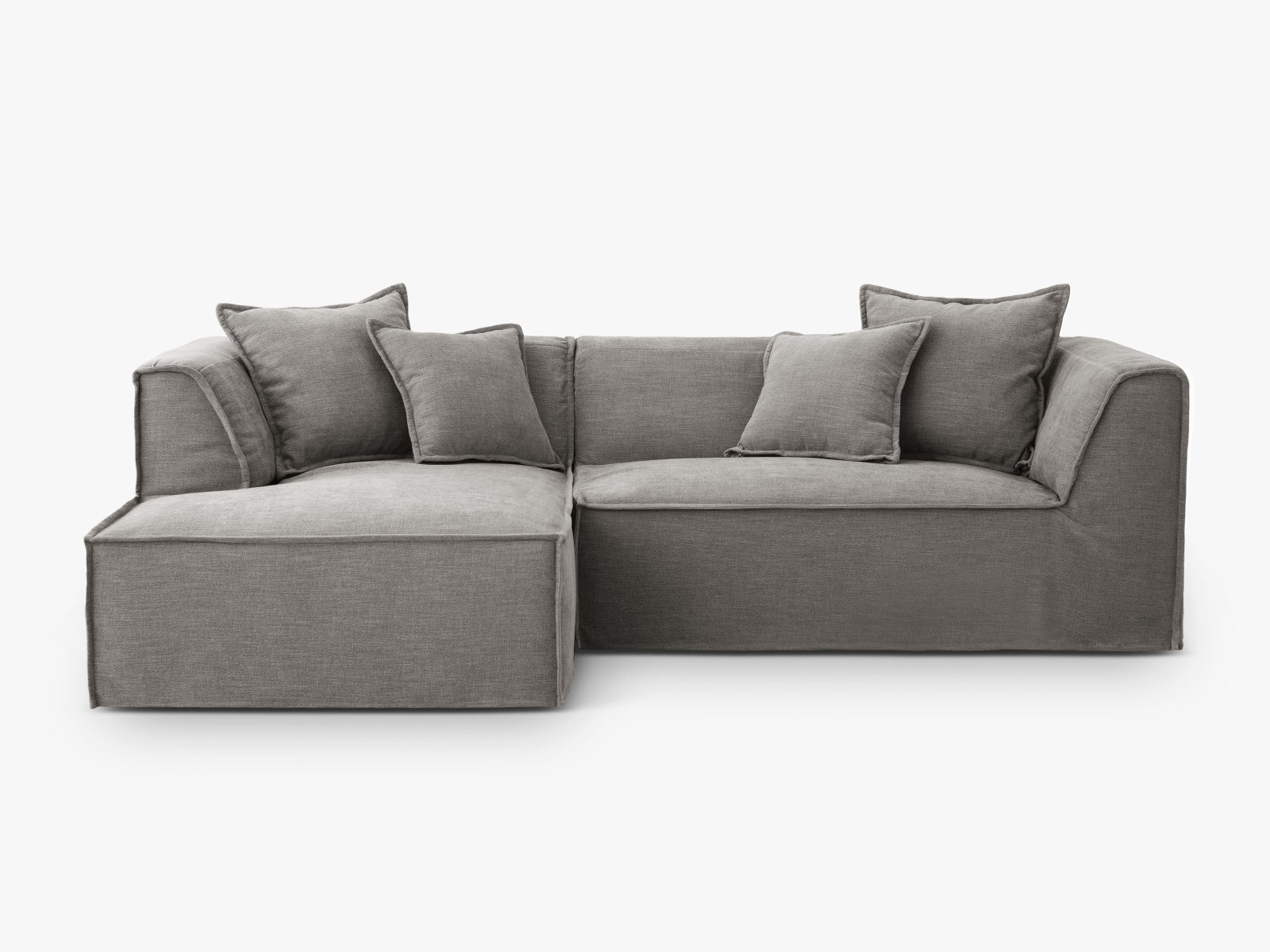 Milton Ecksofa links 4 Sitzer in Warm grey präsentiert im Onlineshop von KAQTU Design AG. Ecksofa links ist von Micadoni