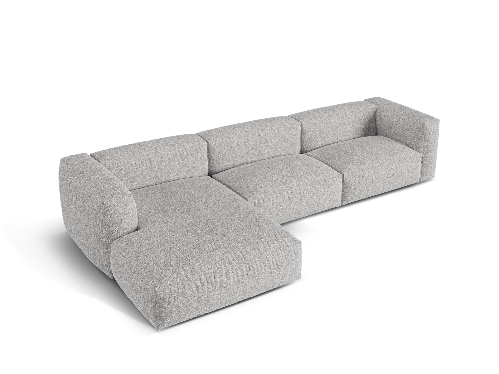 Geräumiges und elegantes 3-Sitzer XL Ecksofa links Martina in Silver-Monet, ideal für entspannte Stunden im modernen Wohnambiente.
