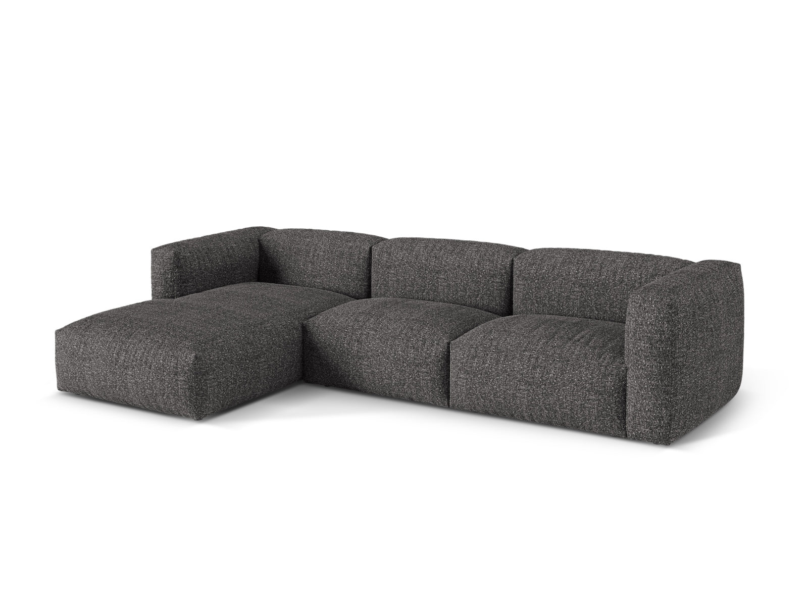 Elegantes 3-Sitzer XL Ecksofa links Martina in Anthrazit, ideal für stilvolle Wohnräume, präsentiert von Micadoni.