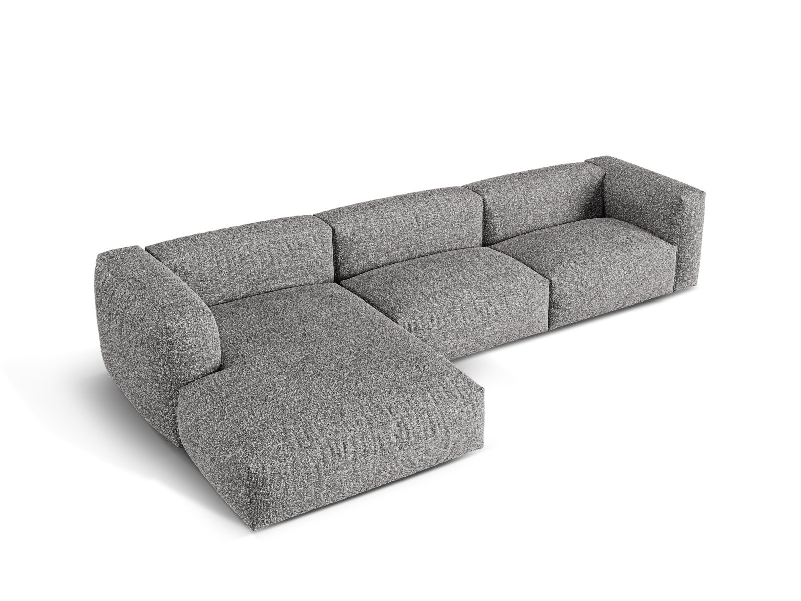 Geräumiges 3-Sitzer XL Ecksofa links Martina in elegantem Graphit, ideal für stilvolle und komfortable Wohnräume von Micadoni.