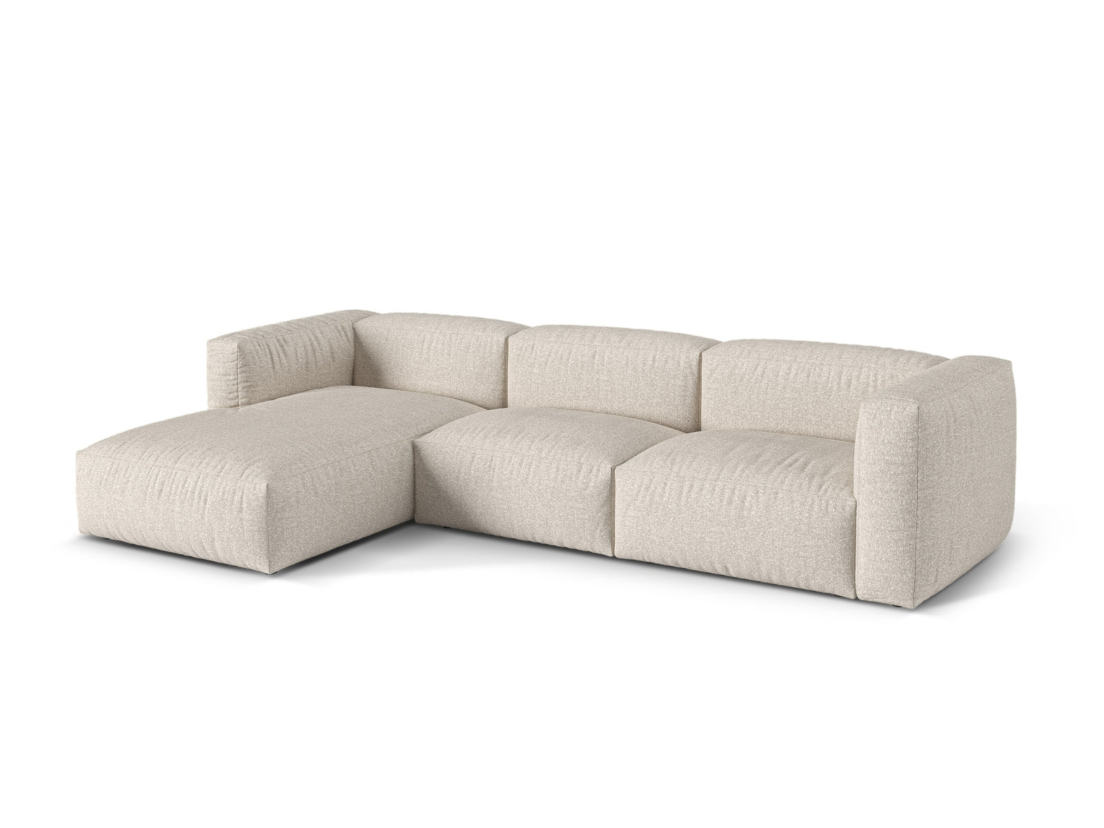 Beige 3-Sitzer XL Ecksofa Martina von Micadoni, modern und modular, ideal für stilvolle Wohnräume, präsentiert in elegantem Design.