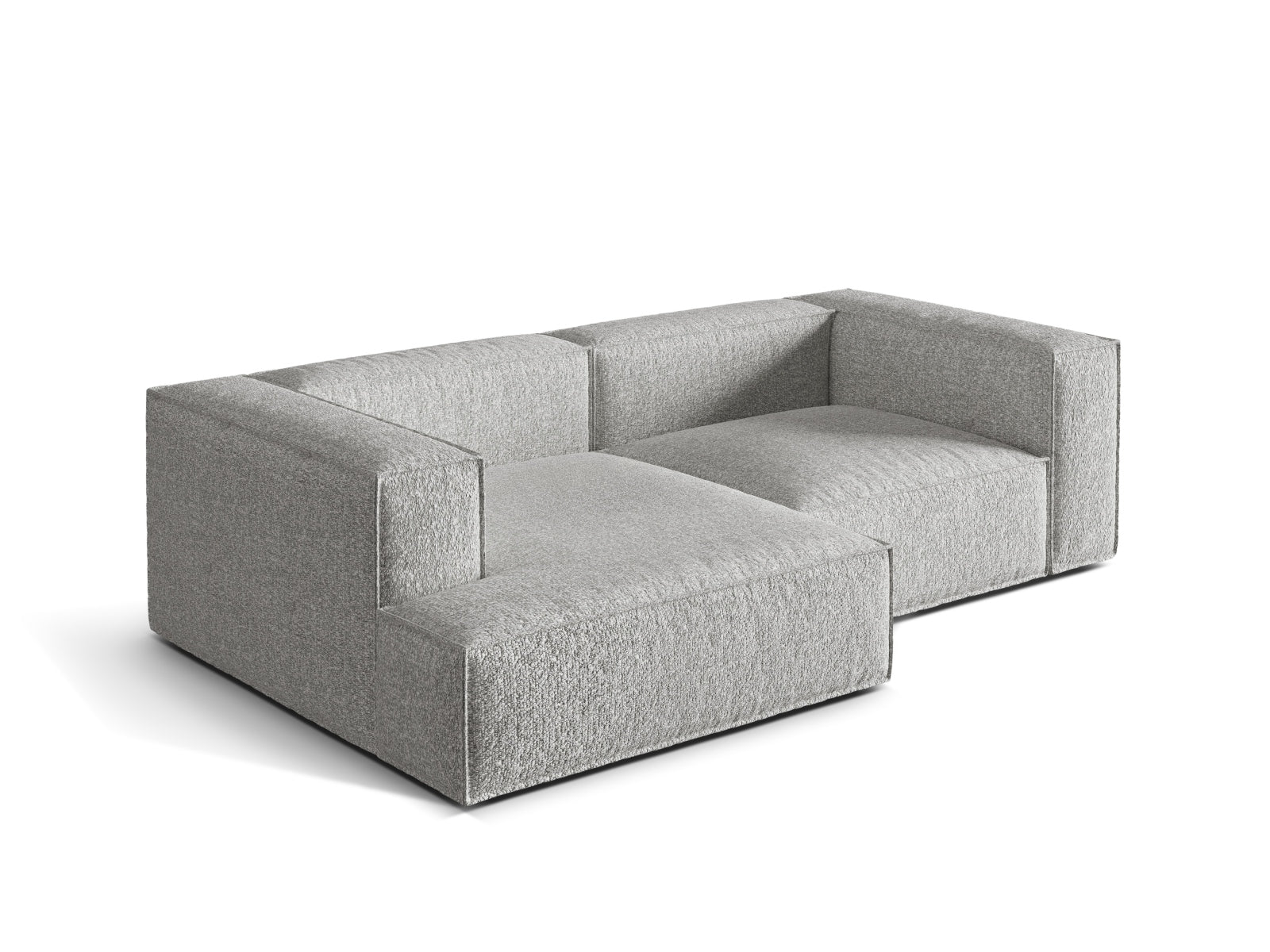 Nuria Boucle Modular Ecksofa links 3 Sitzer in Silver präsentiert im Onlineshop von KAQTU Design AG. Ecksofa links ist von Micadoni
