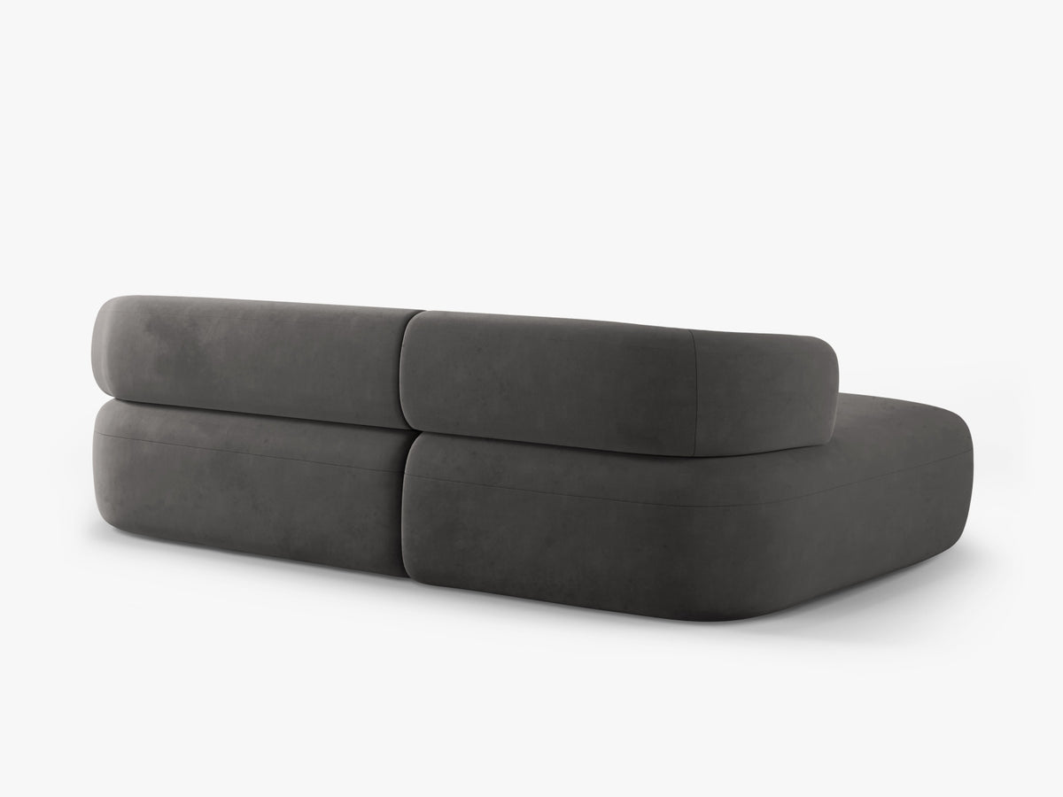 Jenny Velour Ecksofa links 5 Sitzer in Dark Grey-Salvador präsentiert im Onlineshop von KAQTU Design AG. L-Sofa links ist von Micadoni