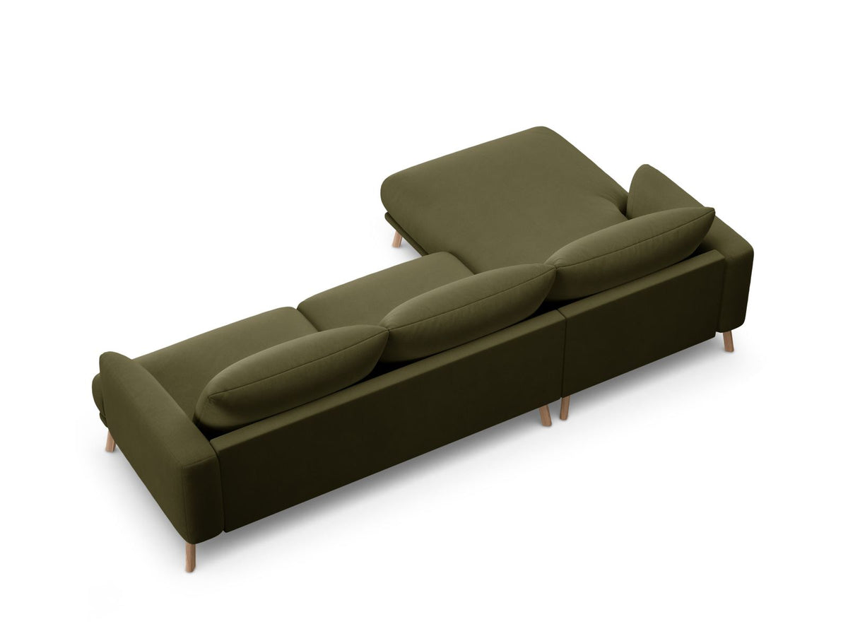 4-Sitzer Ecksofa links Naomi in Green-Salvador präsentiert im Onlineshop von KAQTU Design AG. Ecksofa links ist von Micadoni