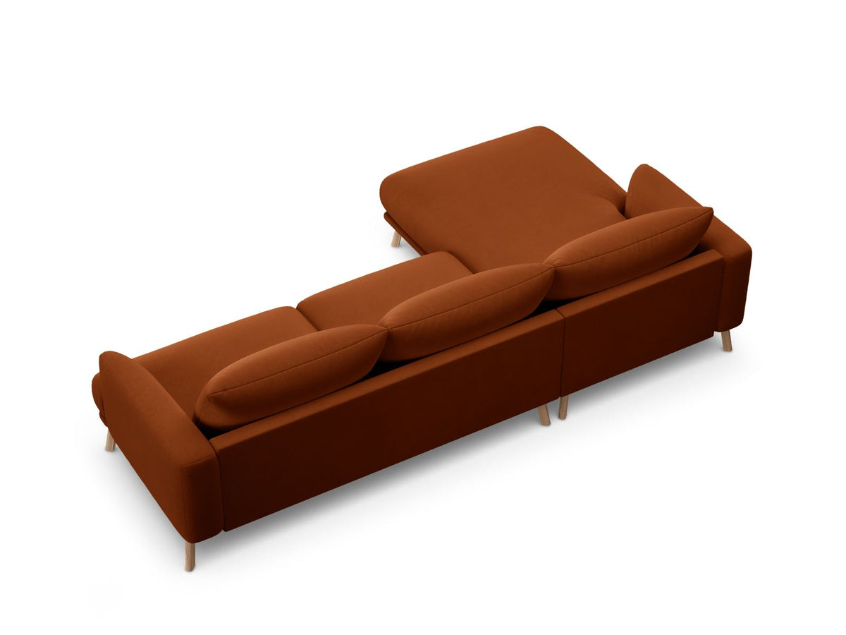 4-Sitzer Ecksofa links Naomi in Terracotta-Salvador präsentiert im Onlineshop von KAQTU Design AG. Ecksofa links ist von Micadoni