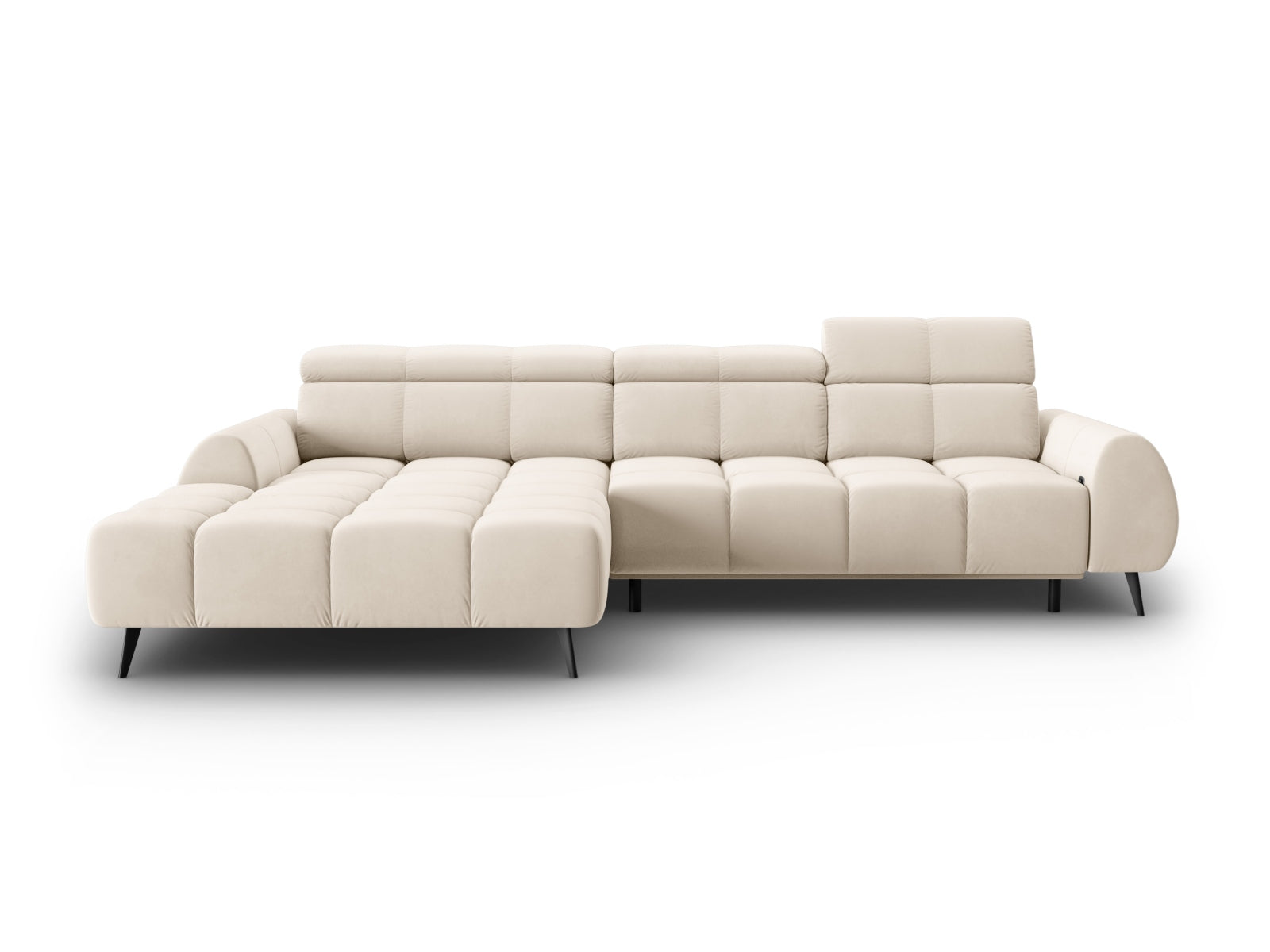 Entdecken Sie das Alyse Velour Electric Ecksofa links von Micadoni – ein stilvolles 5-Sitzer Sofa, das modernen Komfort und Eleganz in Ihr Zuhause bringt.