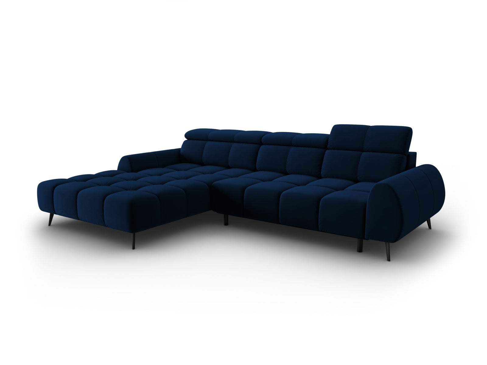 Alyse Velour Electric Ecksofa links 5 Sitzer in Royal Blue präsentiert im Onlineshop von KAQTU Design AG. Ecksofa links ist von Micadoni