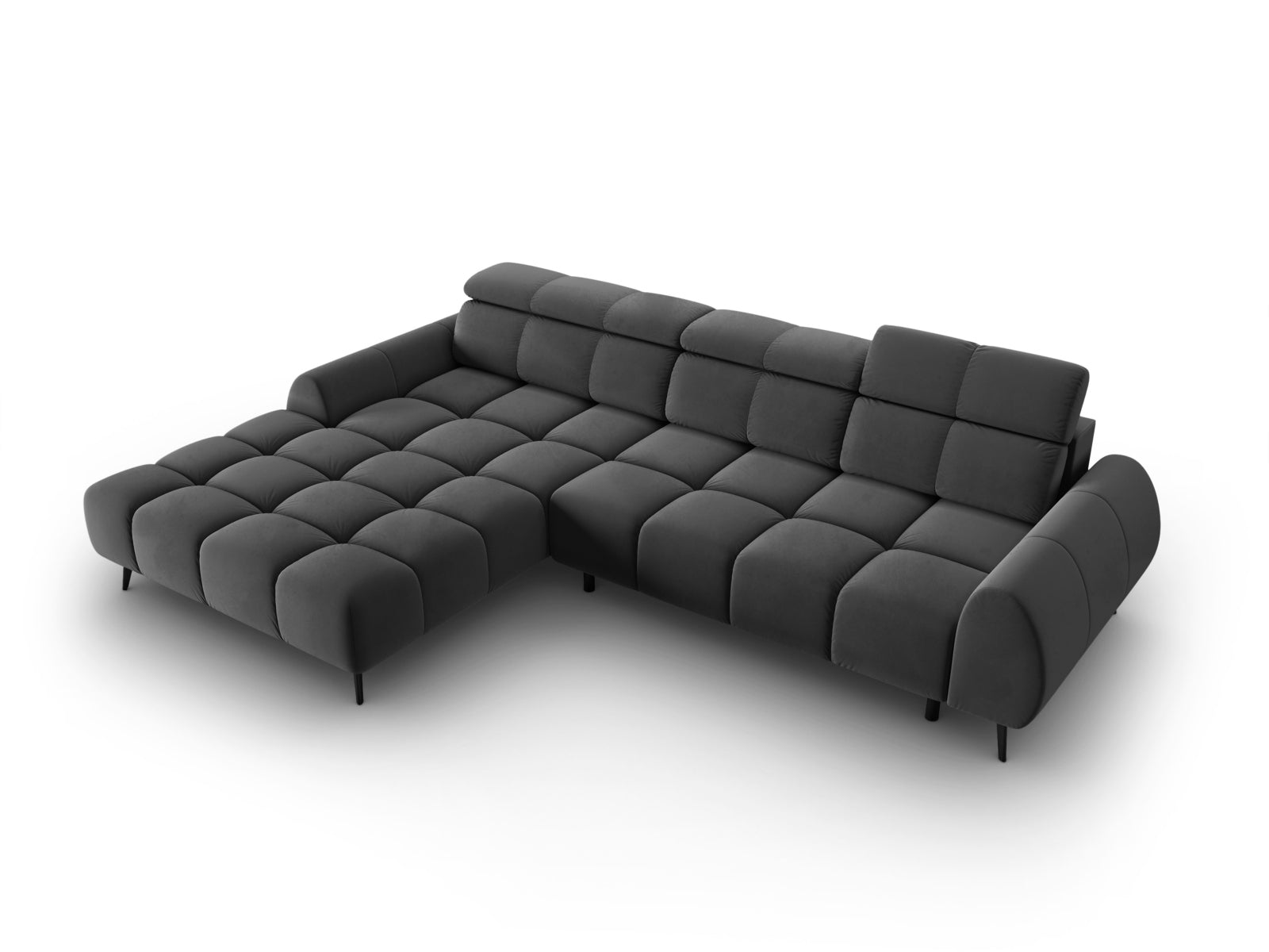 Entdecken Sie das Alyse Velour Electric Ecksofa links von Micadoni – ein stilvolles 5-Sitzer Sofa, das modernen Komfort und Eleganz perfekt kombiniert.