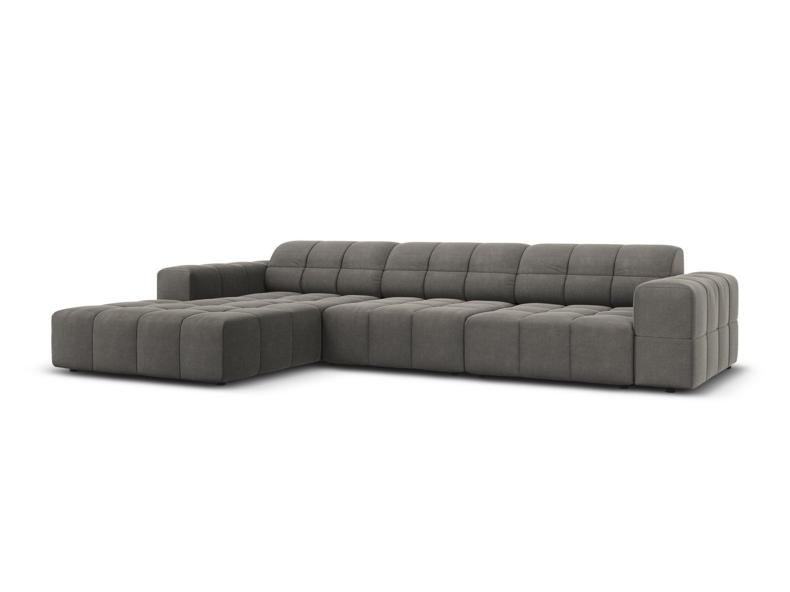 Erleben Sie das elegante Jennifer Velour links Ecksofa 4 Sitzer von Micadoni – hochwertiger Velours, zeitgemässes Design und maximaler Komfort für Ihr Zuhause.