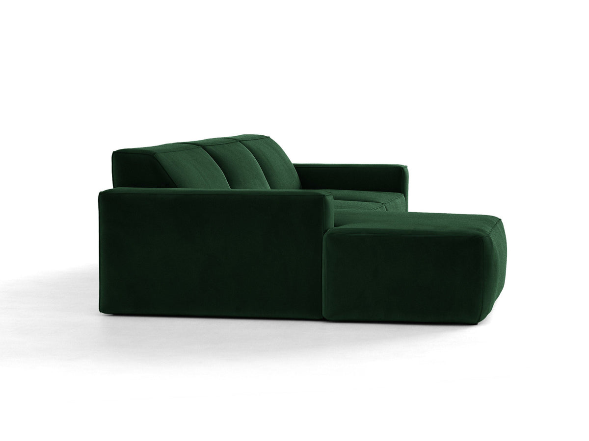 Modulares Ecksofa links Jodie von Micadoni mit Meridienne auf schwarzen Kunststoffbeinen