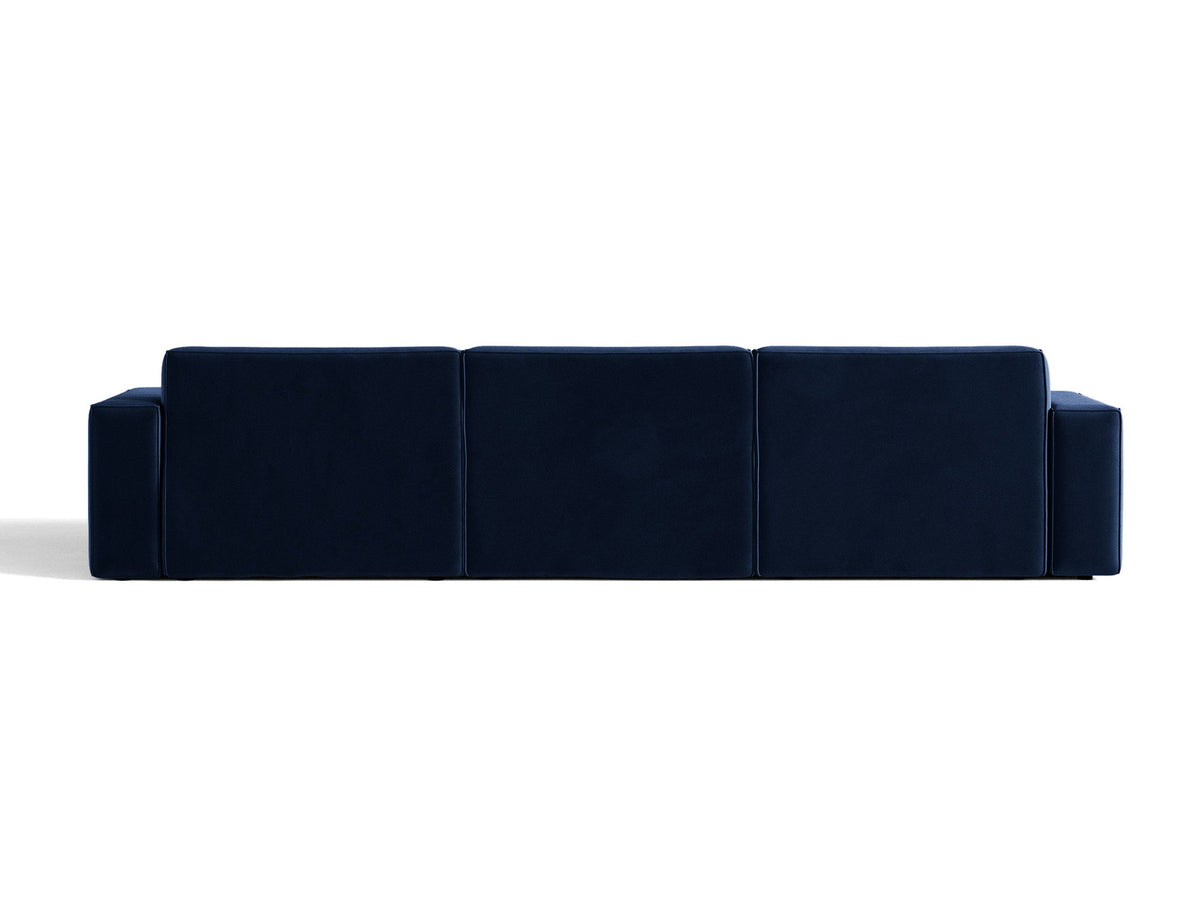 Modulares Ecksofa links Jodie von Micadoni mit Meridienne auf schwarzen Kunststoffbeinen
