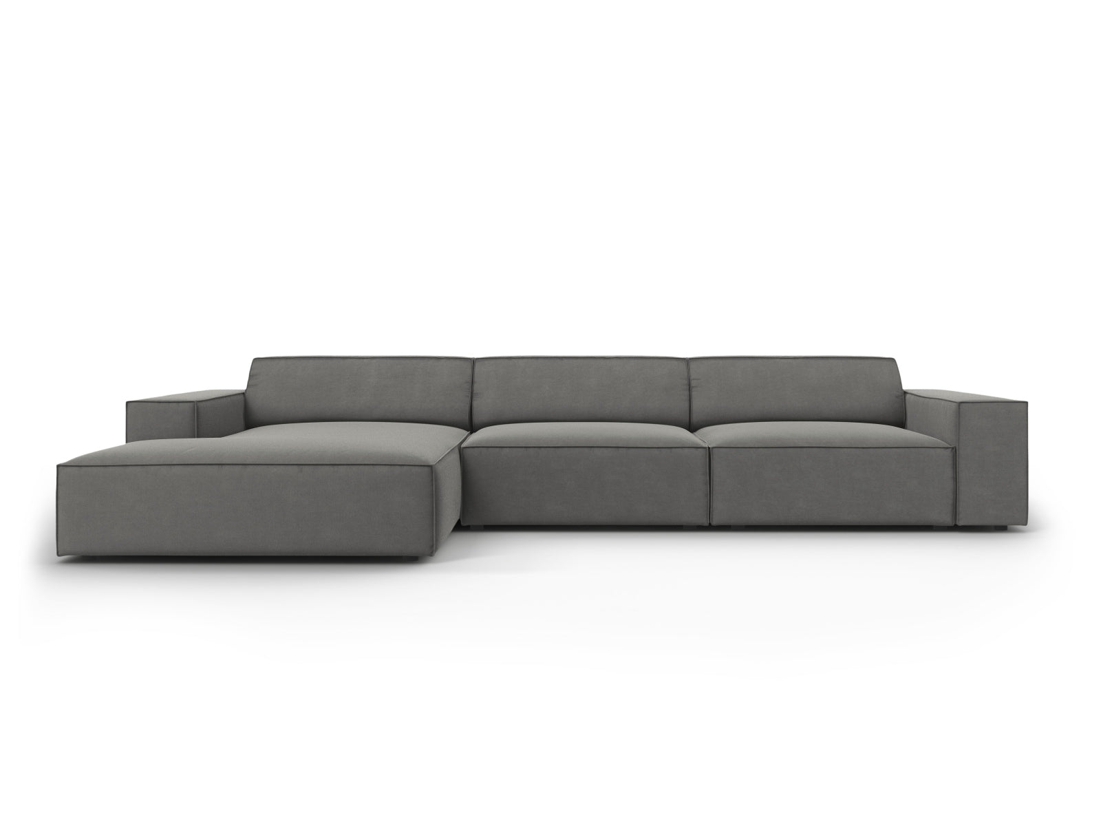 Jodie Velour modulares Ecksofa links 4 Sitzer in Light Grey präsentiert im Onlineshop von KAQTU Design AG. Ecksofa links ist von Micadoni