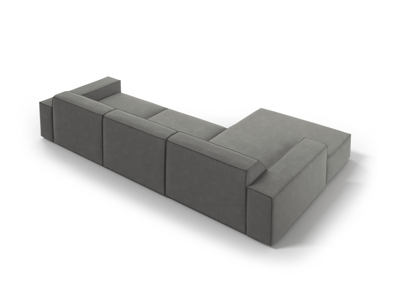 Jodie Velour modulares Ecksofa links 4 Sitzer in Light Grey präsentiert im Onlineshop von KAQTU Design AG. Ecksofa links ist von Micadoni