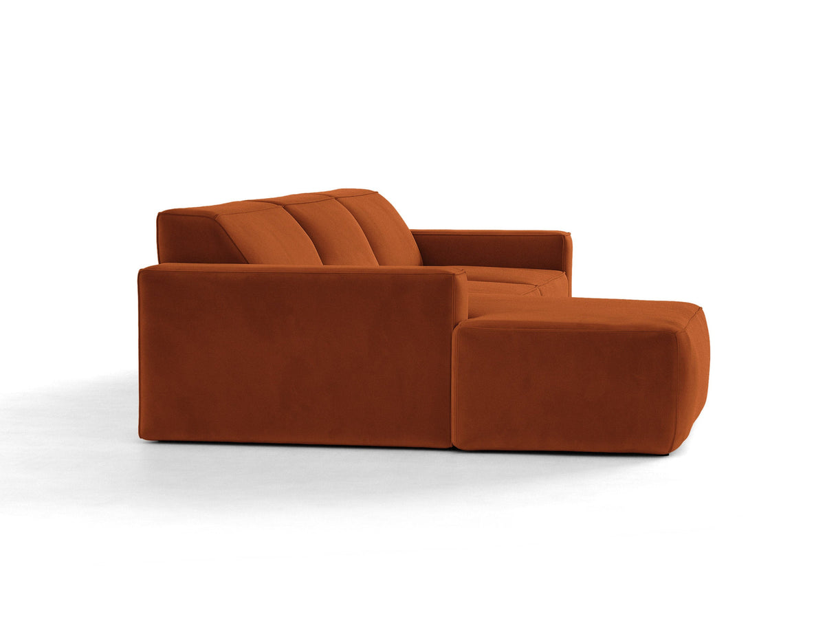 Modulares Ecksofa links Jodie von Micadoni mit Meridienne auf schwarzen Kunststoffbeinen