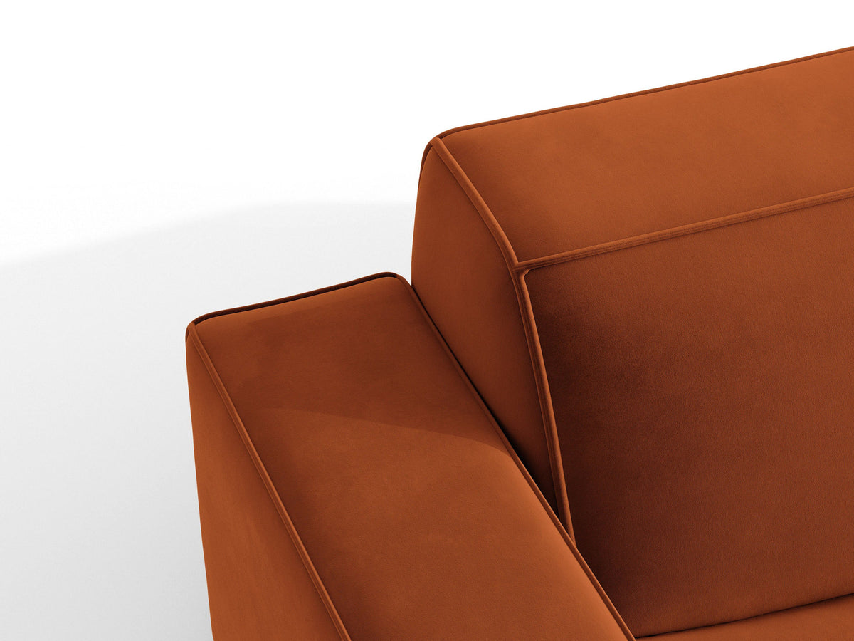 Modulares Ecksofa links Jodie von Micadoni mit Meridienne auf schwarzen Kunststoffbeinen