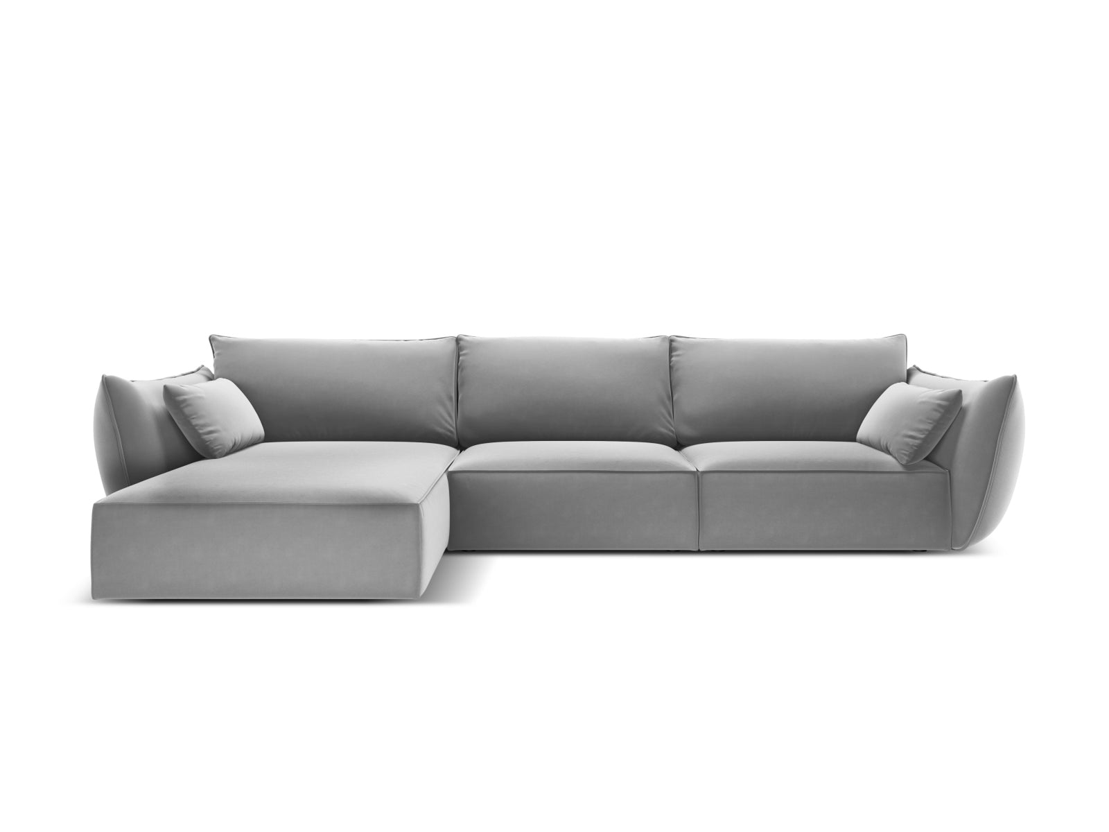Kaelle Velour Ecksofa links 4 Sitzer in Grey-Bluvel präsentiert im Onlineshop von KAQTU Design AG. L-Sofa links ist von Micadoni