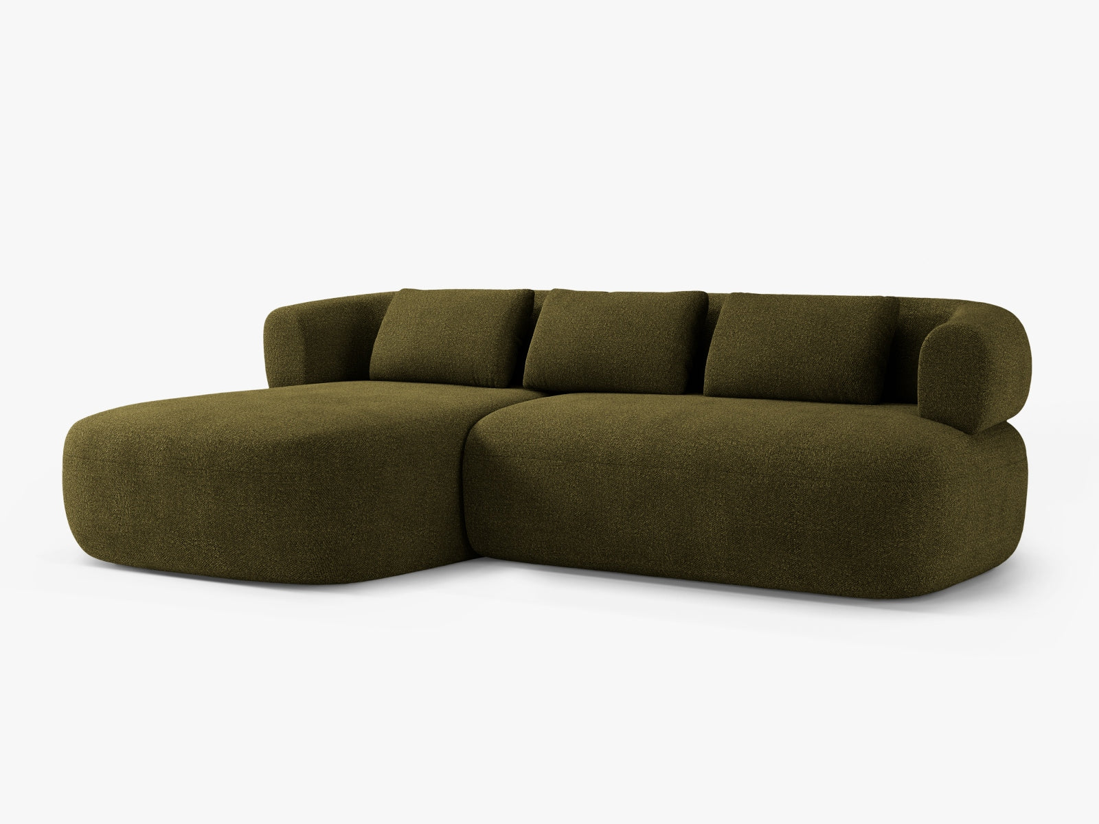 Jenny Boucle Ecksofa links 5 Sitzer in Green präsentiert im Onlineshop von KAQTU Design AG. Ecksofa links ist von Micadoni