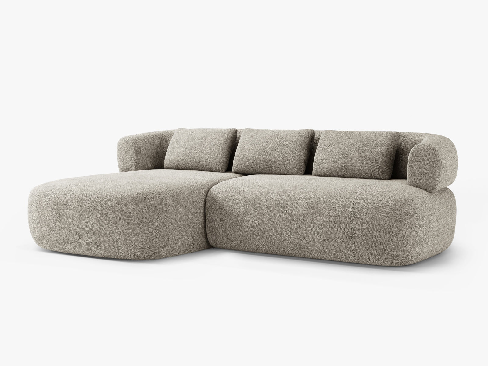 Jenny Boucle Ecksofa links 5 Sitzer in Light Grey präsentiert im Onlineshop von KAQTU Design AG. Ecksofa links ist von Micadoni