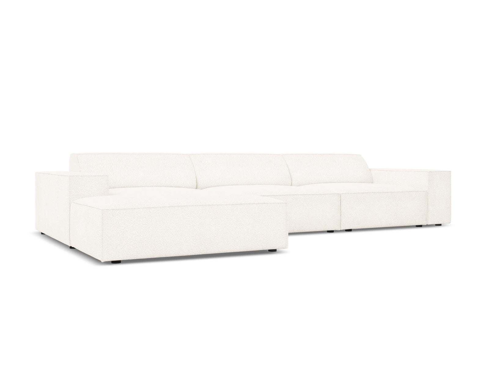 Jodie Boucle modulares Ecksofa links 4 Sitzer in Beige präsentiert im Onlineshop von KAQTU Design AG. Ecksofa links ist von Micadoni