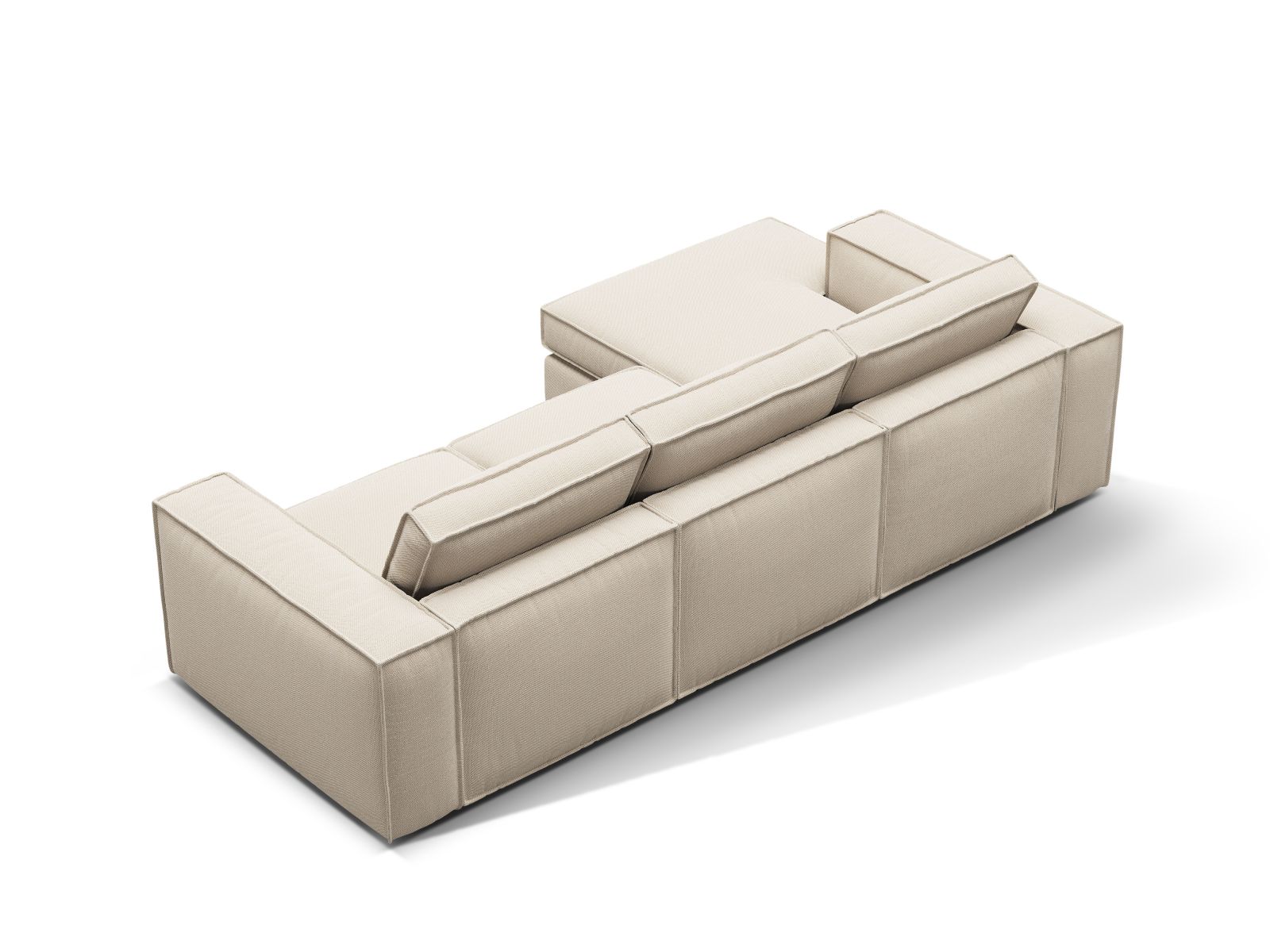 Modulares 3-Sitzer Ecksofa Pola von Micadoni in elegantem Beige, linksseitig, perfekt für moderne und gemütliche Wohnambiente.