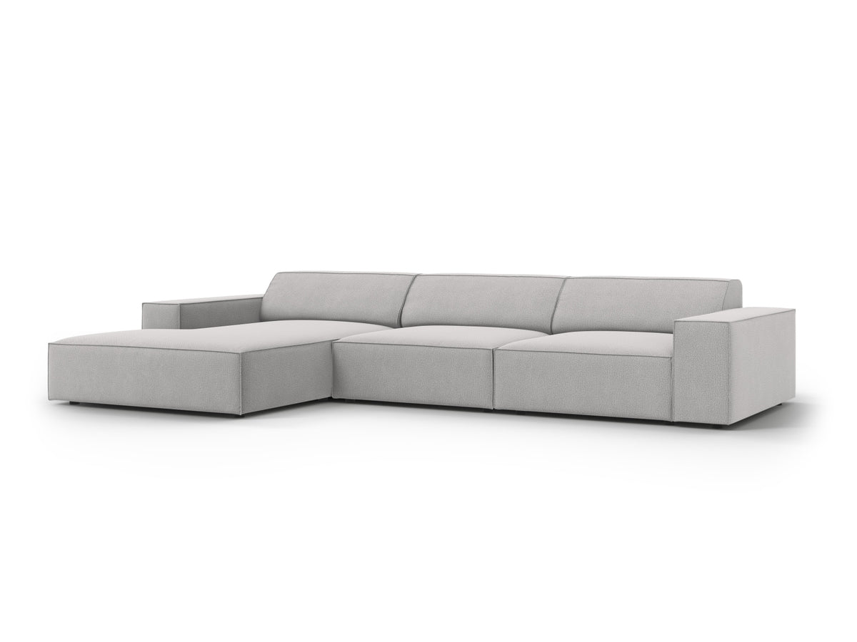Jodie Modulares Ecksofa links 4 Sitzer in Light Grey-Megan präsentiert im Onlineshop von KAQTU Design AG. L-Sofa links ist von Micadoni