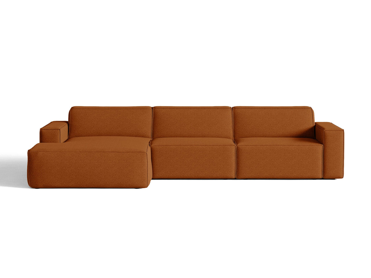 Modulares Ecksofa links Jodie von Micadoni mit Meridienne auf schwarzen Kunststoffbeinen