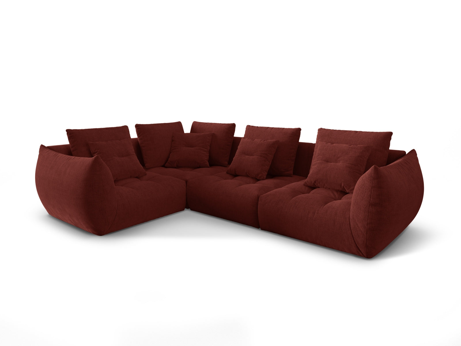 Entdecken Sie das Bloom Modulare Ecksofa links 3 Sitzer von Micadoni – ein elegantes Velourssofa, das zeitgemässen Komfort und stilvolles Design vereint.