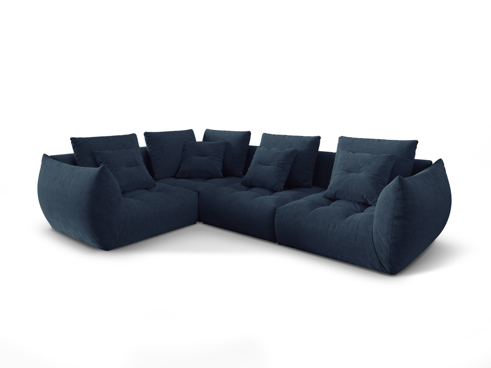 Entdecken Sie das Bloom Modulare Ecksofa links 3 Sitzer von Micadoni – ein elegantes Velourssofa, das zeitgemässen Komfort und stilvolles Design vereint.