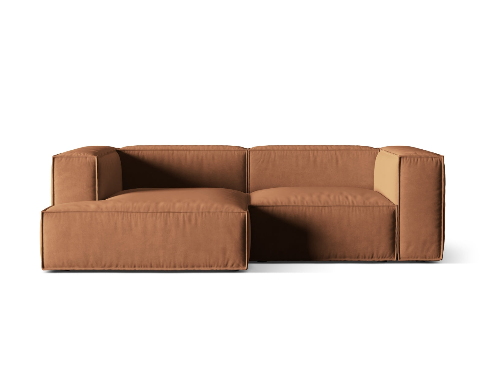 Nuria Velour Modular Ecksofa links 3 Sitzer in Honey-Paris präsentiert im Onlineshop von KAQTU Design AG. L-Sofa links ist von Micadoni