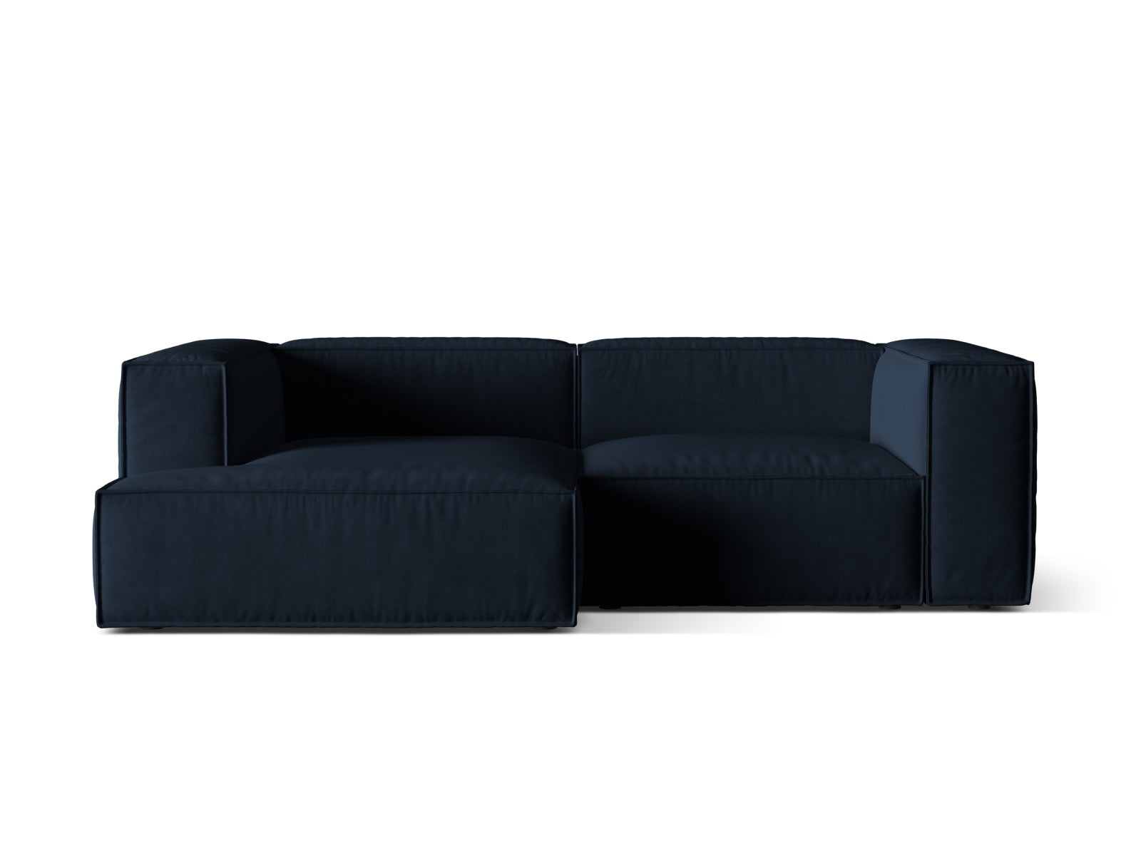 Nuria Velour Modular Ecksofa links 3 Sitzer in Dark Blue-Paris präsentiert im Onlineshop von KAQTU Design AG. L-Sofa links ist von Micadoni