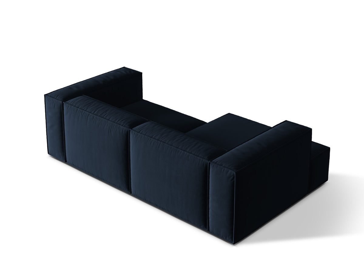 Nuria Velour Modular Ecksofa links 3 Sitzer in Dark Blue-Paris präsentiert im Onlineshop von KAQTU Design AG. L-Sofa links ist von Micadoni