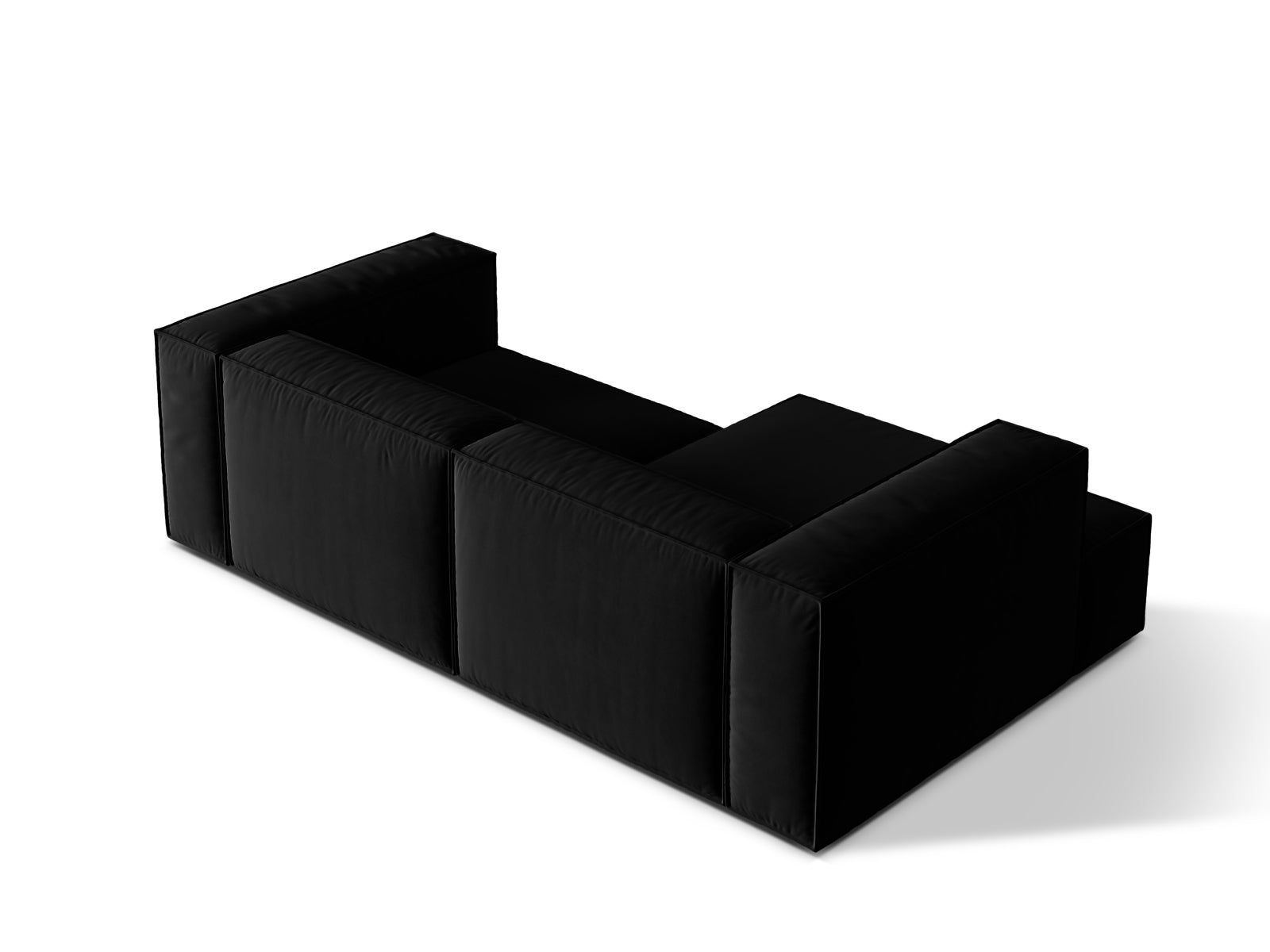 Nuria Velour Modular Ecksofa links 3 Sitzer in Black präsentiert im Onlineshop von KAQTU Design AG. Ecksofa links ist von Micadoni