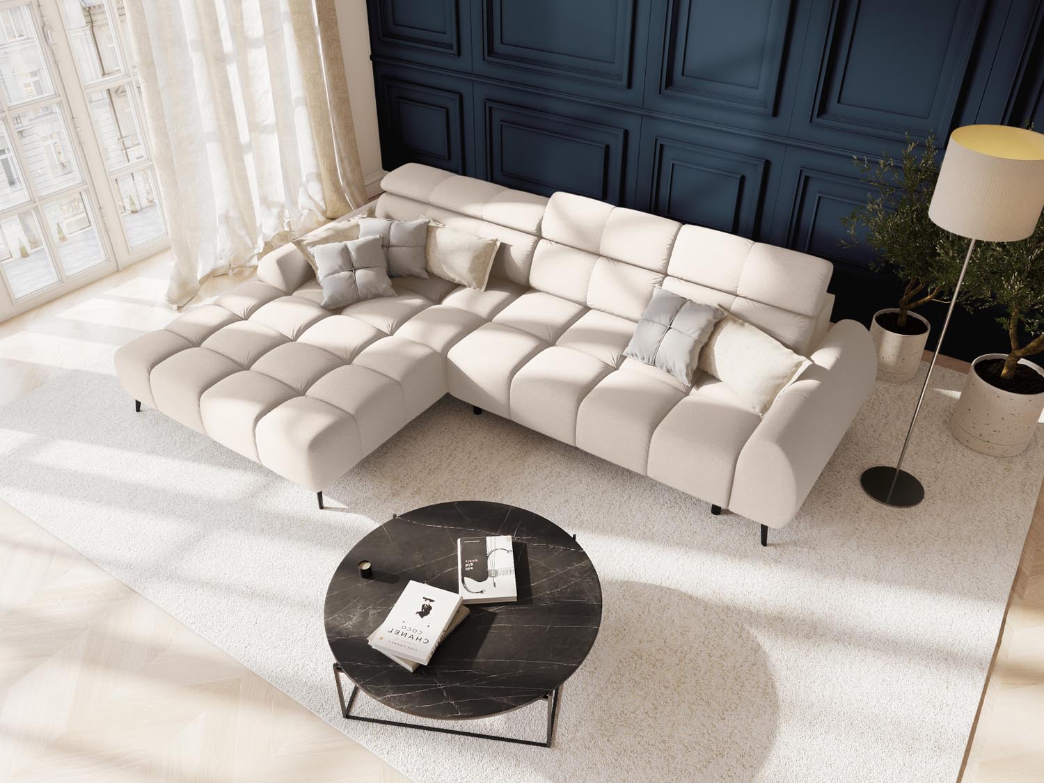 Erleben Sie das Alyse Electric Ecksofa links 5 Sitzer von Micadoni – stilvolles Design trifft auf erstklassigen Komfort für Ihr Wohnzimmer.