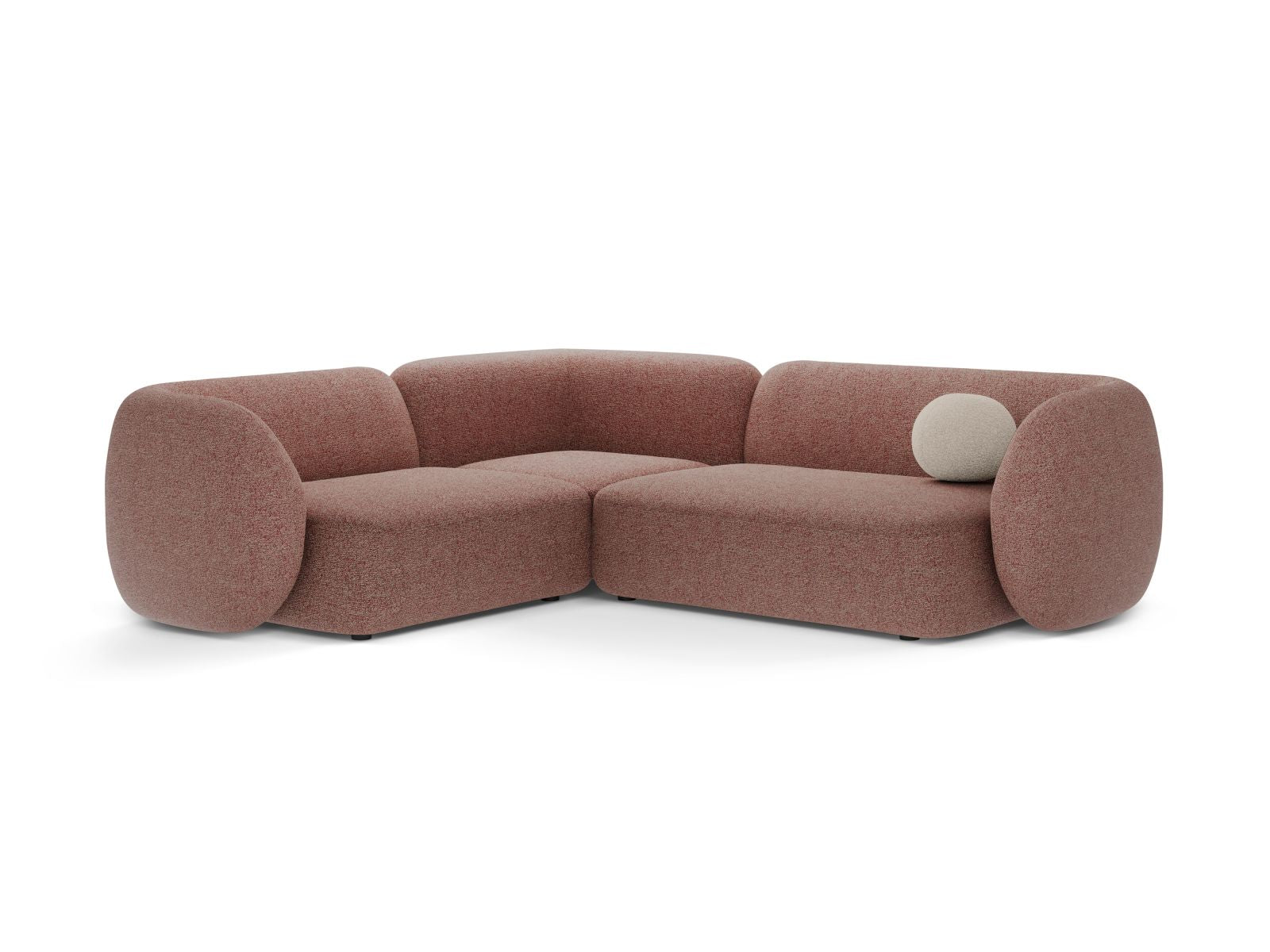 4-Sitzer Ecksofa links modular Kate in Pink Melange-Puente präsentiert im Onlineshop von KAQTU Design AG. Ecksofa links ist von Micadoni