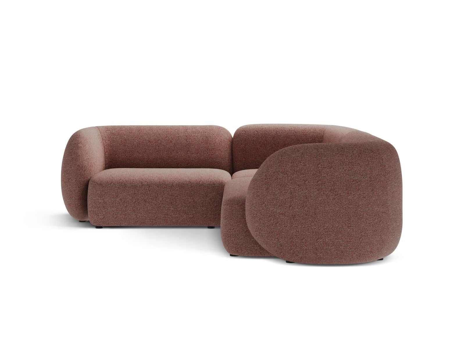 Modulares 4-Sitzer Ecksofa links Kate in stilvollem Pink Melange, ideal für moderne Wohnräume, von Micadoni.