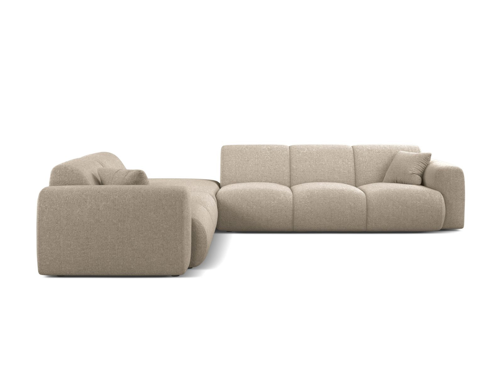 Stylisches 6-Sitzer Ecksofa links Molino in elegantem Dunkelbeige, ideal für moderne Wohnräume und gemütliche Abende.