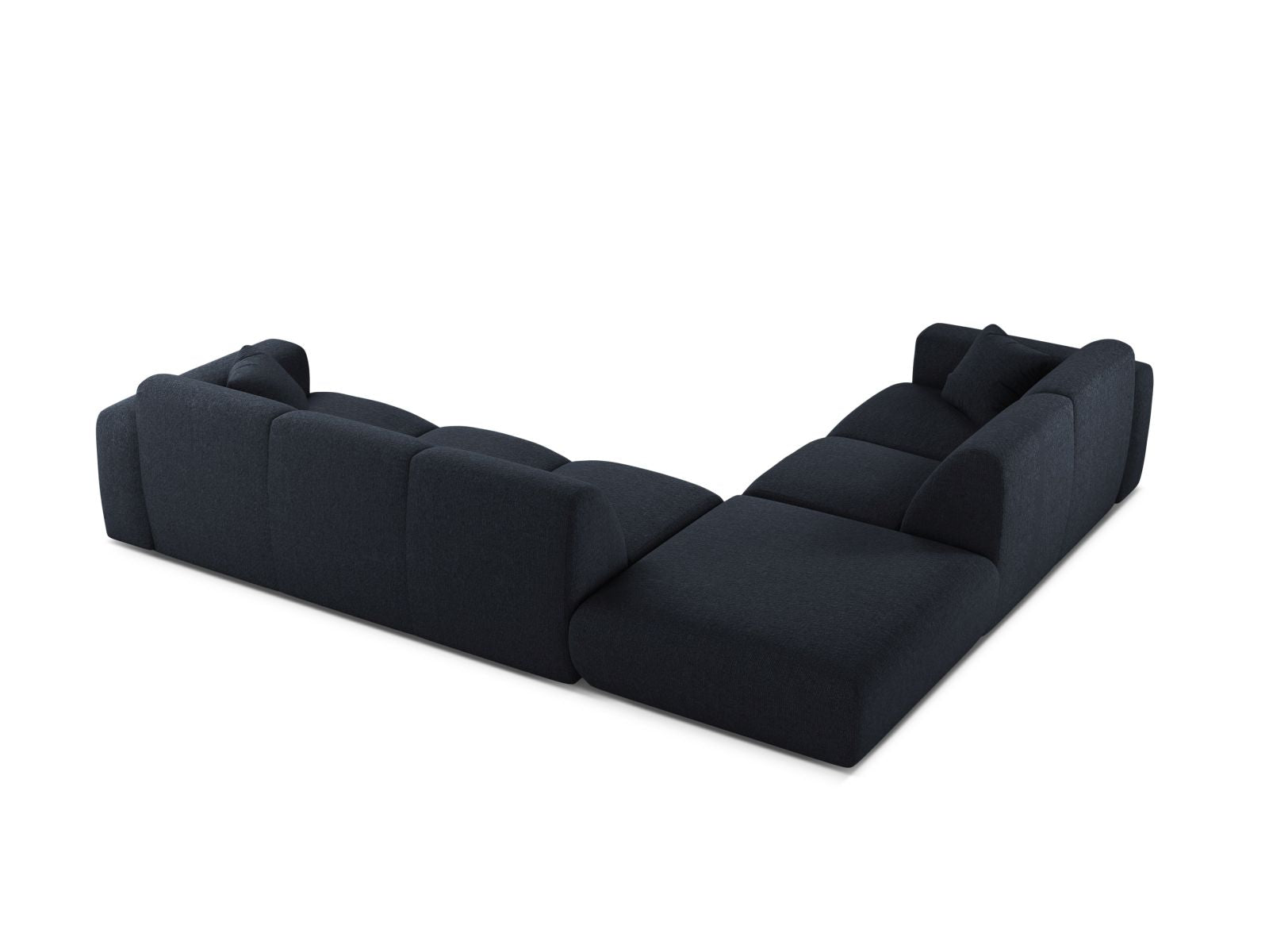 Elegantes 6-Sitzer Ecksofa links Molino in edlem Navy Blue, ideal für stilvolle Wohnräume und gesellige Abende von Micadoni.