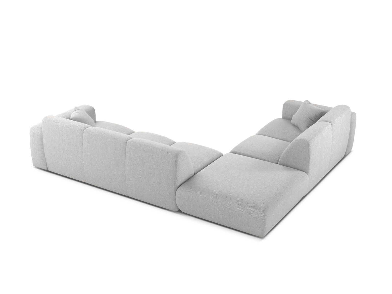 Elegantes 6-Sitzer Ecksofa links Molino in Silver-Eden, ideal für gemütliche Abende und modernes Wohndesign.