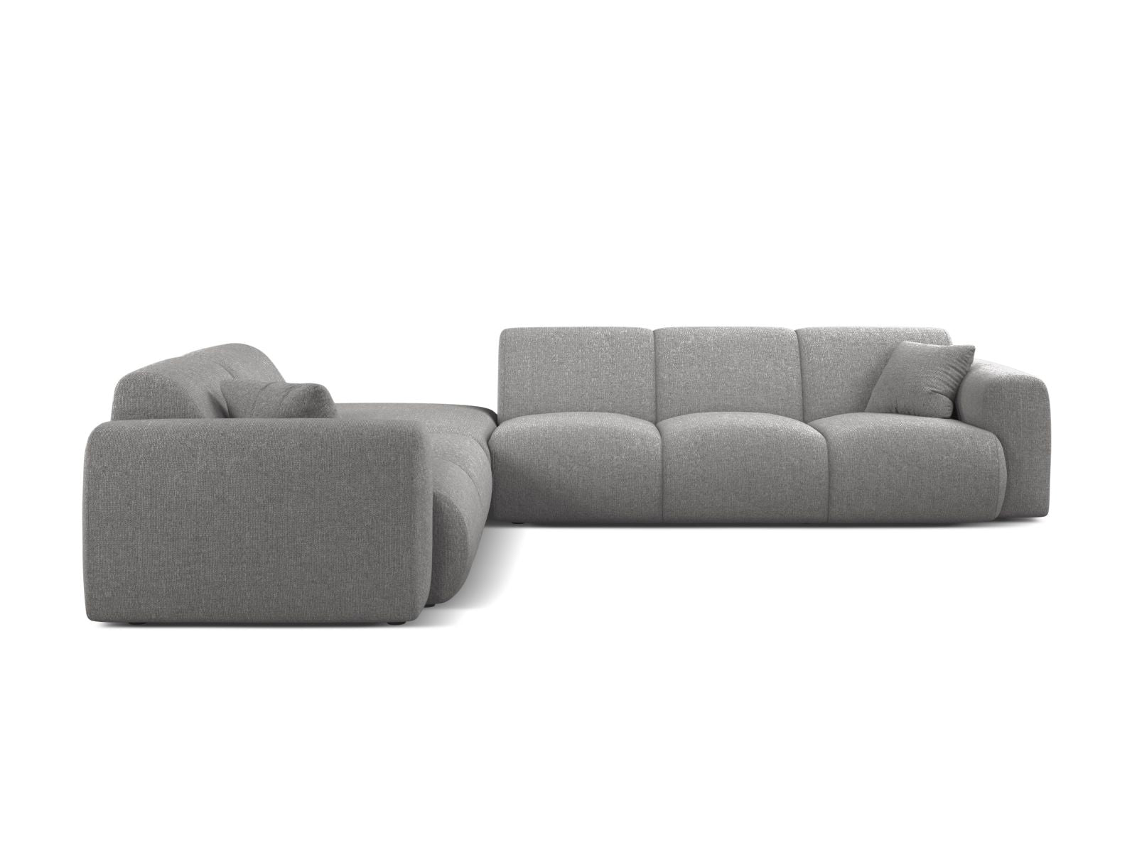 Stylisches 6-Sitzer Ecksofa links Molino in hellem Grau, ideal für moderne Wohnräume, von Micadoni.