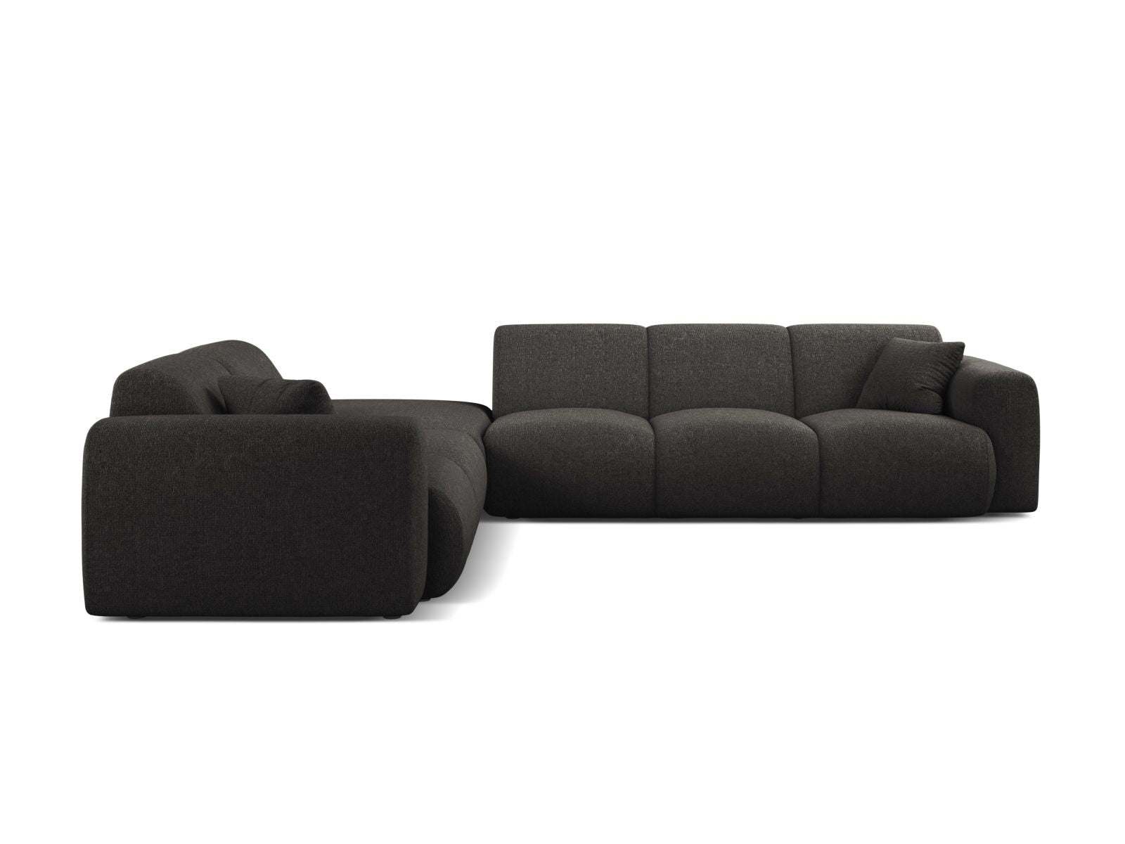 Stylisches 6-Sitzer Ecksofa links Molino in elegantem Anthrazit, ideal für moderne Wohnräume, erhältlich bei KAQTU Design AG.