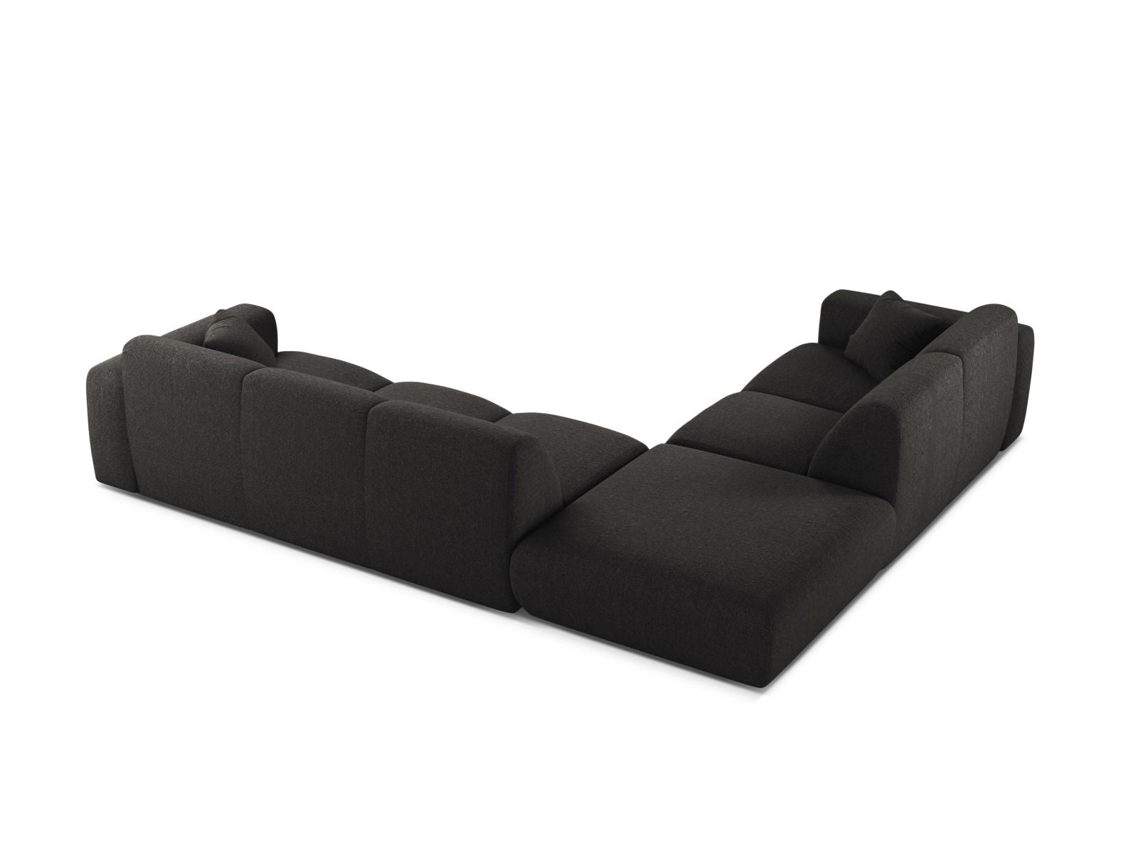 Elegantes 6-Sitzer Ecksofa links Molino in klassischem Anthrazit, ideal für komfortable Entspannung und gesellige Runden im Wohnzimmer.