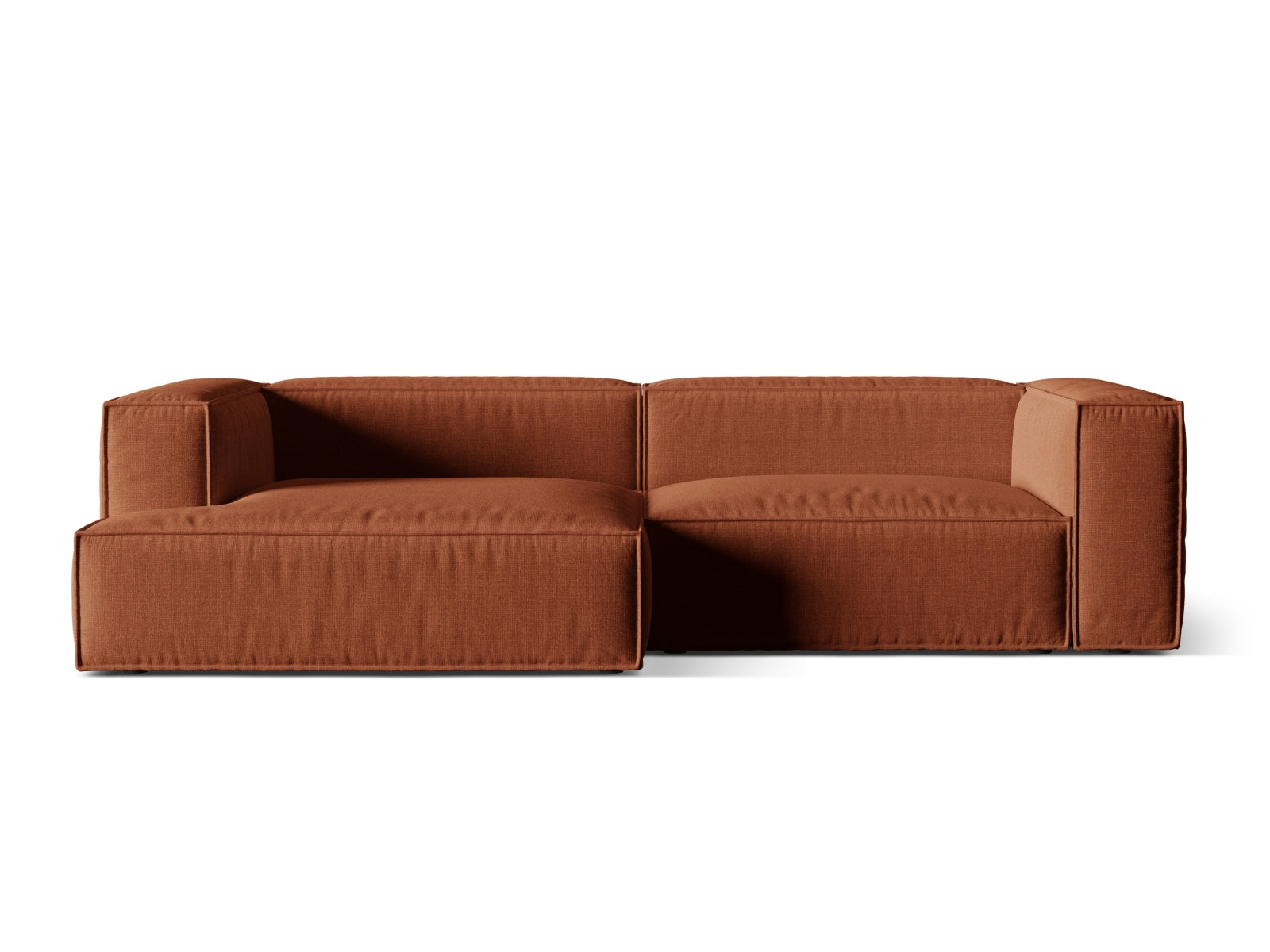 Nuria Modulares Ecksofa links 4 Sitzer in Brick präsentiert im Onlineshop von KAQTU Design AG. Ecksofa links ist von Micadoni