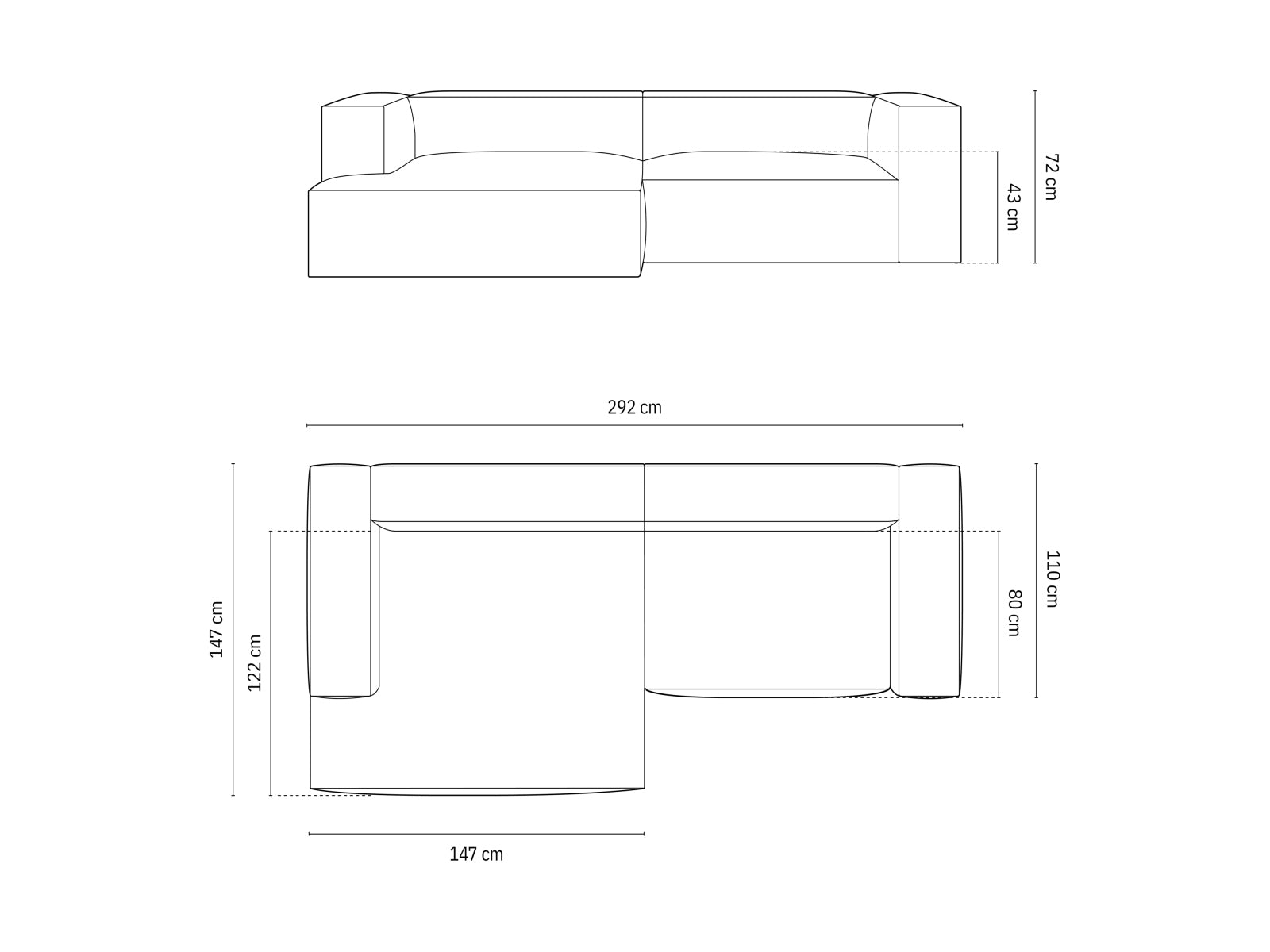 Stylisches 4-Sitzer Ecksofa links Nuria in tiefem Petrol, perfekt für moderne Wohnzimmer und gemütliche Entspannungsecken.