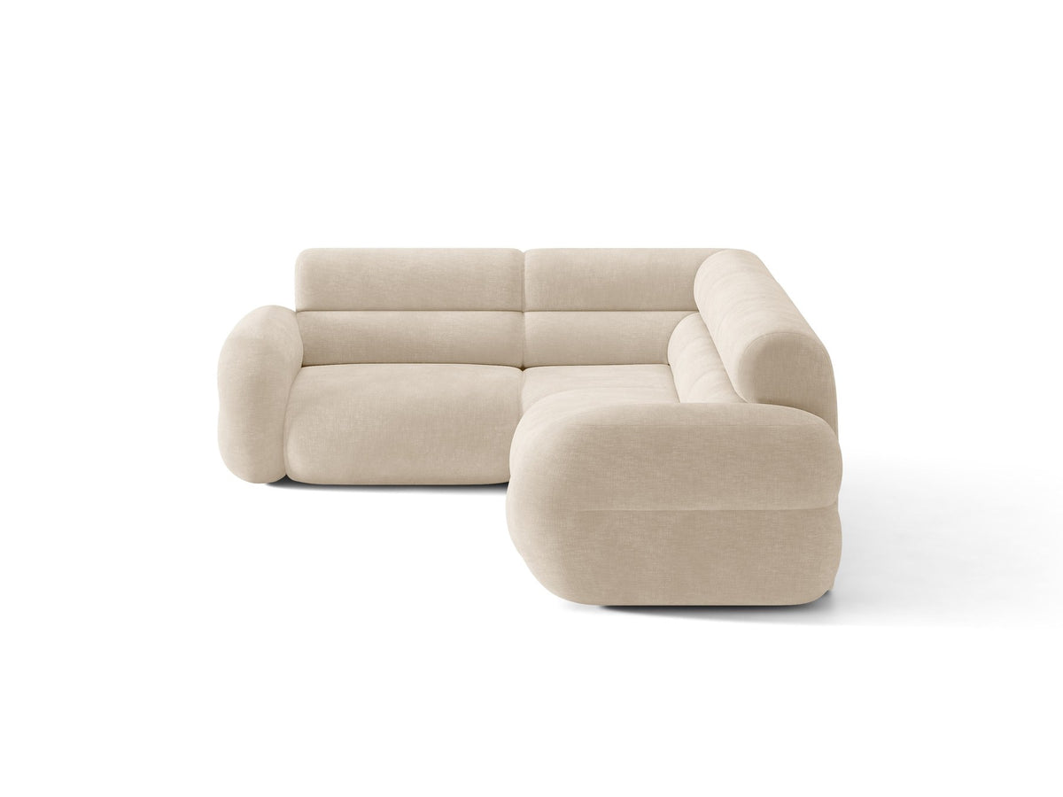 Micadoni Neo Linkes Ecksofa in Dunklem Olivgrün, L-Sofa links mit tiefer Sitzfläche, hoher Rückenlehne und schwarzen Kunststoffbeinen.