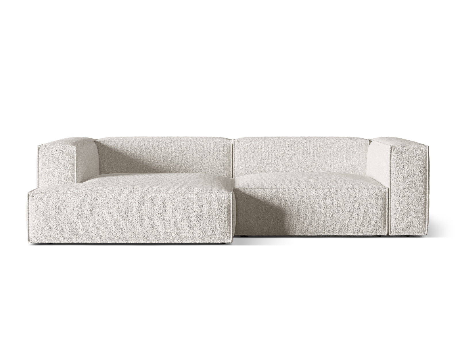Nuria Boucle Modular Ecksofa links 4 Sitzer in Grey Beige Melange-Monet präsentiert im Onlineshop von KAQTU Design AG. L-Sofa links ist von Micadoni