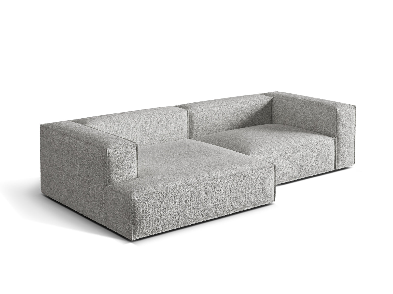 Nuria Boucle Modular Ecksofa links 4 Sitzer in Silver präsentiert im Onlineshop von KAQTU Design AG. Ecksofa links ist von Micadoni